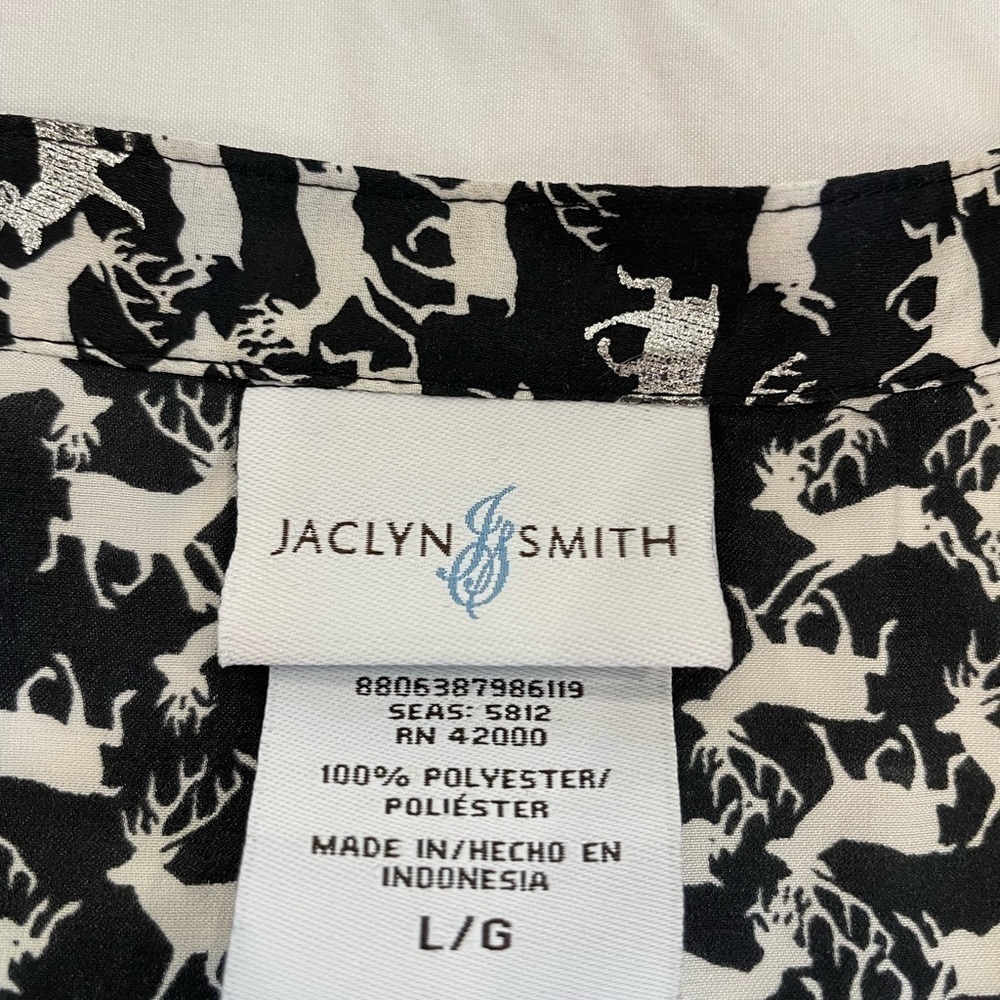 Jaclyn Smith Size Large Reindeer Silky Blouse! - Picture 7 of 8